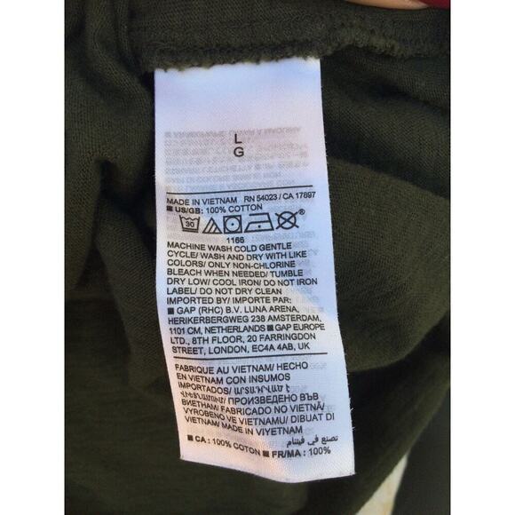 Banana republic shirt mens L t-shirt olive green button soft wash organic cotton - Picture 7 of 8